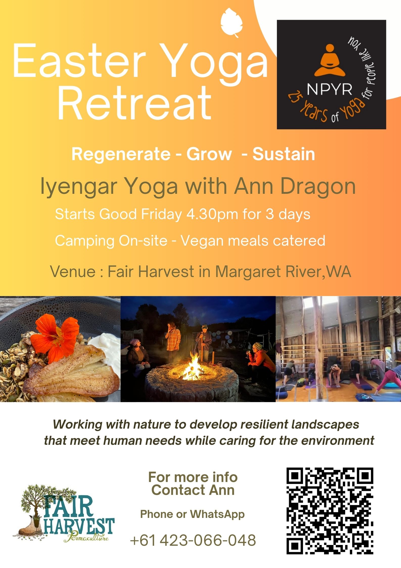 Easter Yoga Retreat with vegan meals and camping.