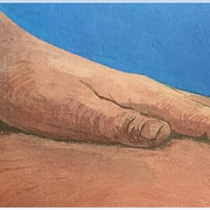 Artwork of hand resting on a surface.